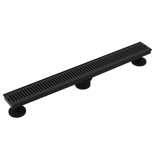 Elan 24 in Linear Shower Drain in Matte Black