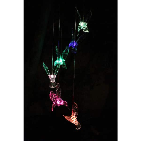 lighted hummingbird wind chime