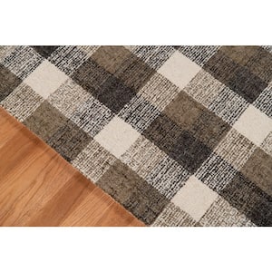 Tartan Khaki 3 ft. x 2 ft. Transitional Plaid Wool Area Rug