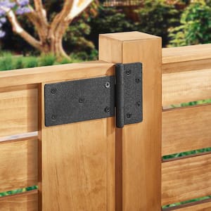 6 in. x 4 in. Matte Black Rust Defender Gate Tee Hinge