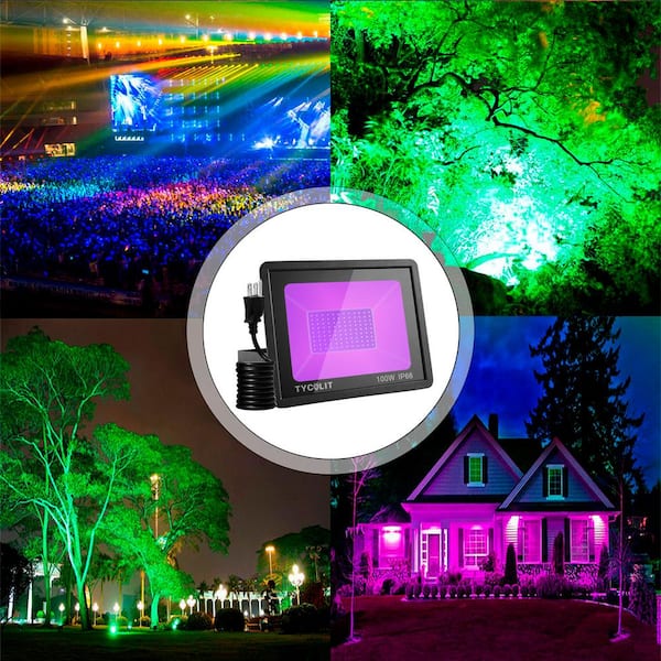 QIYEKA 4 Pack 100W LED Black Lights, Flood Blacklight with India QIYEKA 4 Pack 100W LED Black Lights, Flood Blacklight with India