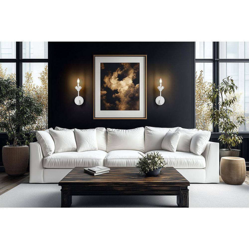 Allistair 1 Light Textured White Wall Sconce with Clear Ribbed Glass Shade price history on PriceWatchPro