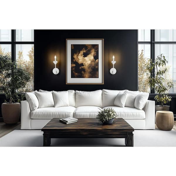 Allistair 1 Light Textured White Wall Sconce with Clear Ribbed Glass Shade