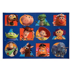Toy Story Squares Multi-Colored 4 ft. x 6 ft. Novelty Indoor Area Rug