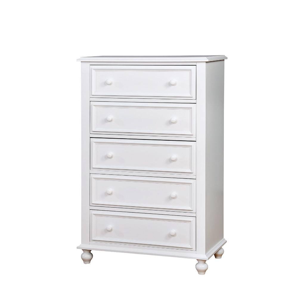 "White Wooden 5 Drawers Chest of Drawers 17"" D x 32"" W x 50"" H" price history on PriceWatchPro