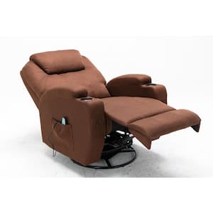 Brown Adjustable Textile Multi-Purpose Single Recliner Sofa Chair with Electric Remote&Cup Holder