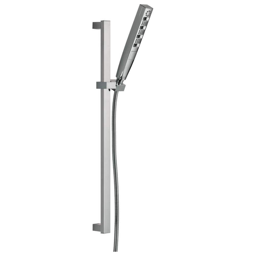 4-Spray Patterns 1.75 GPM 1.43 in. Wall Mount Handheld Shower Head with H2Okinetic in Lumicoat Chrome
