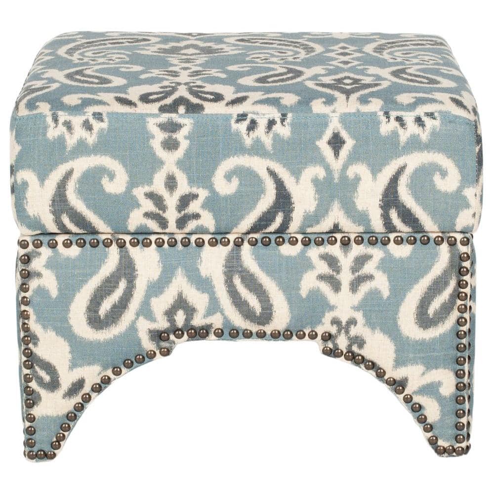 SAFAVIEH Declan Blue/Gray/Off-White Storage Ottoman MCR4639E - The Home Depot