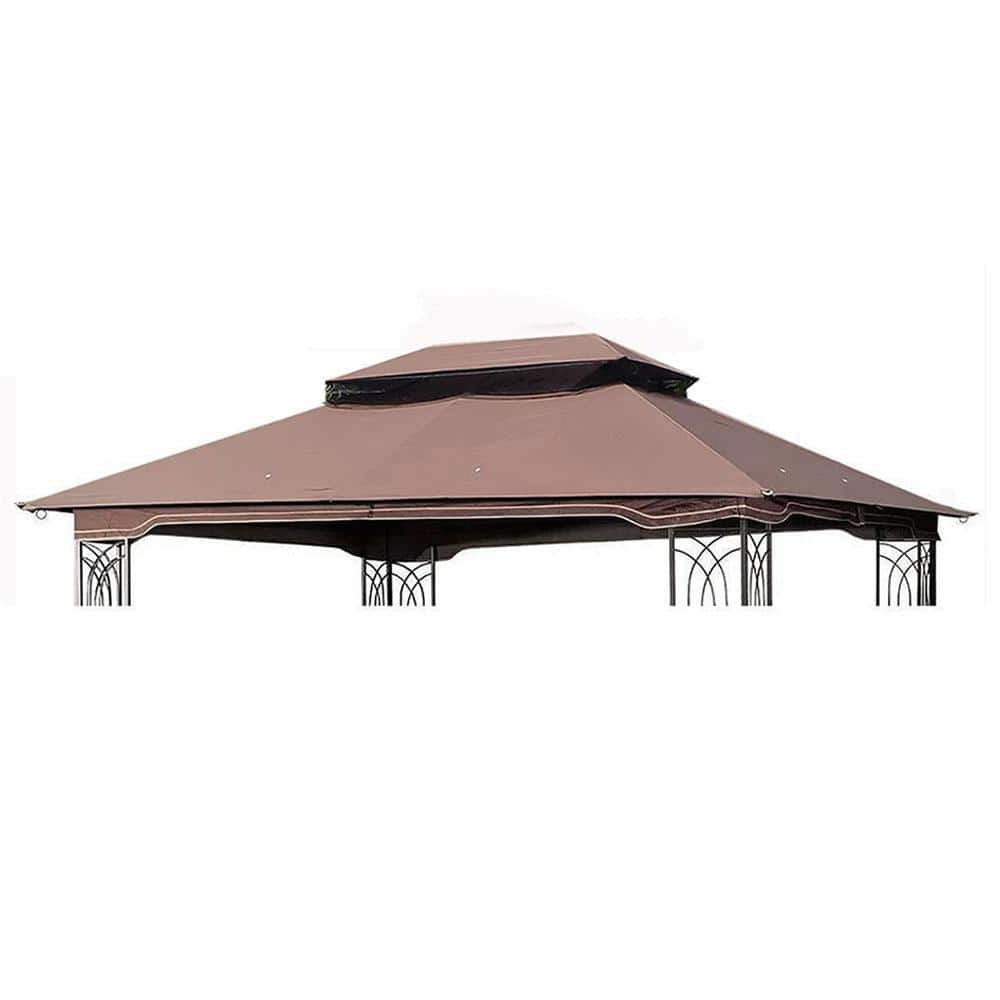 13 ft. x 10 ft. Patio Double Roof Gazebo Replacement Canopy, Top Fabric Only, Brown price history on PriceWatchPro
