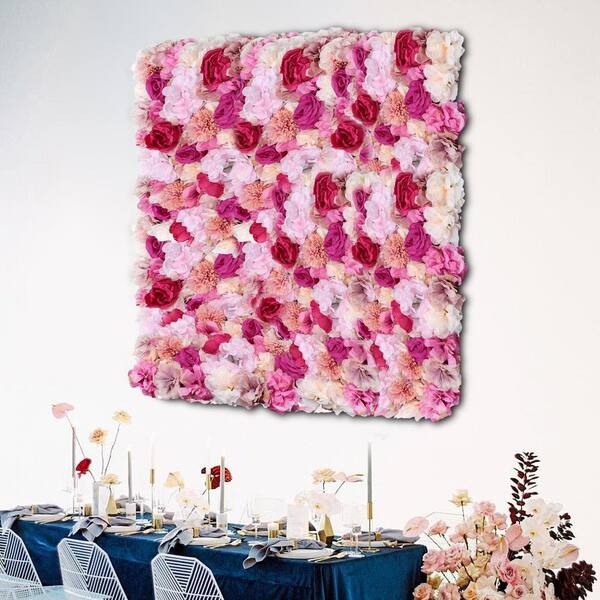 YIYIBYUS 23.6 in. x 15.7 in. 6 Pieces Fuchsia Artificial Floral
