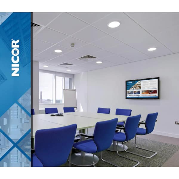 NICOR RSD 8 in. White Selectable LED Flush Mount Downlight