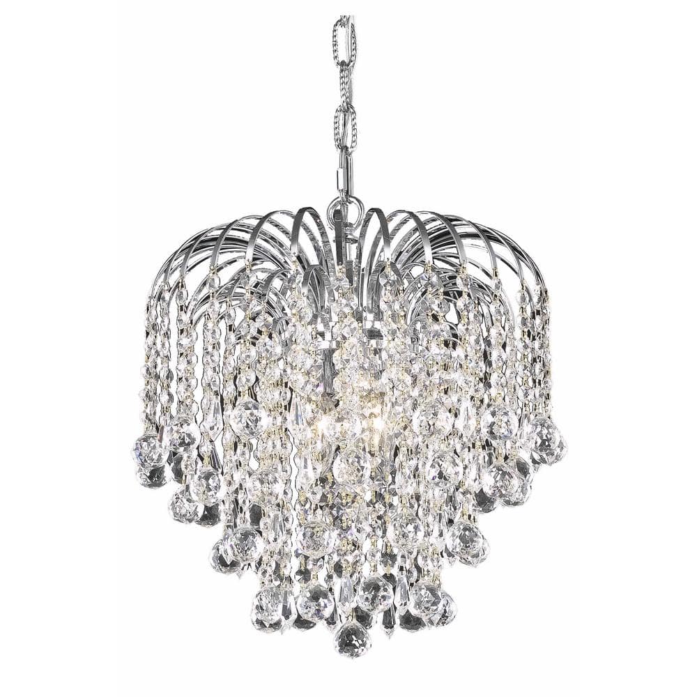Transitional Addison 3-Light Chrome Pendant with Royal Cut Crystals
