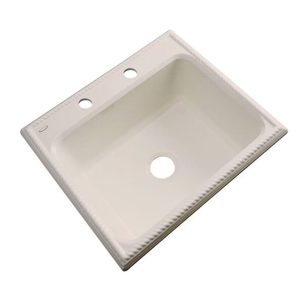 Thermocast Wentworth Drop-In Acrylic 25 in. 2-Hole Single Bowl Kitchen Sink in Candle Lyte