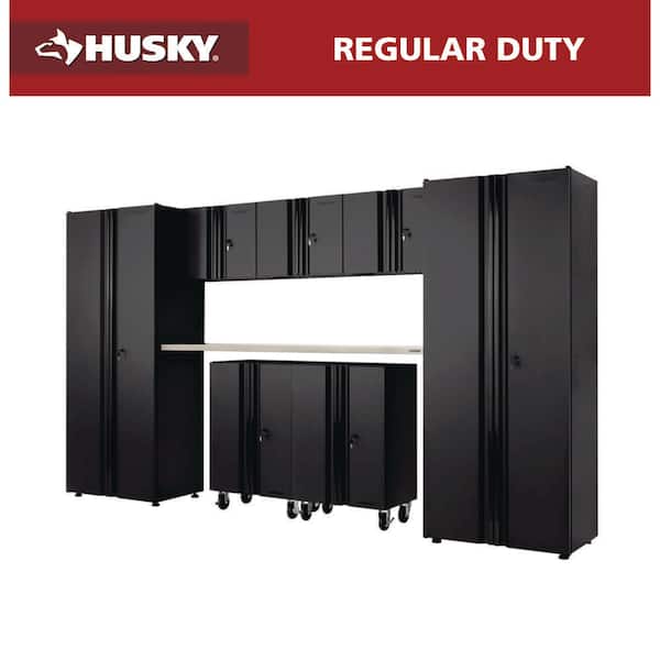 8-Piece Regular Duty Welded Steel Garage Storage System in Black (133 in. W x 75 in. H x 19.6 in. D)