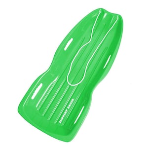 Downhill Xtreme Adults and Kids Plastic Toboggan Snow Sled in Green