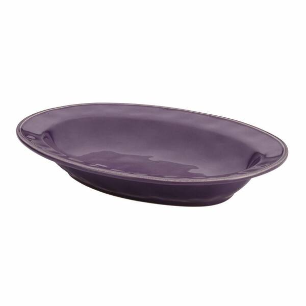 Rachael Ray Cucina Dinnerware 12 in. Stoneware Oval Serving Bowl in Lavender Purple