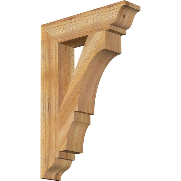 Ekena Millwork 4 in. x 26 in. x 18 in. Western Red Cedar Balboa Traditional Rough Sawn Bracket