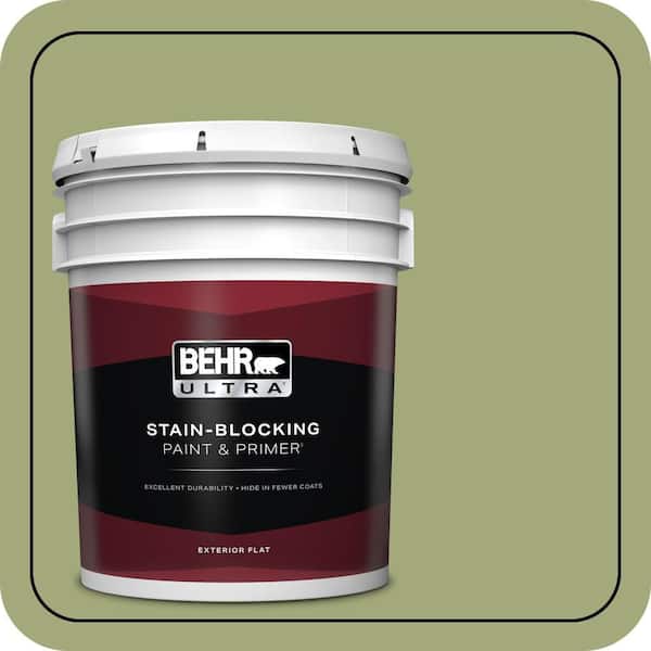 BEHR ULTRA 5 gal. #M350-5 Mossy Cavern Flat Exterior Paint & Primer