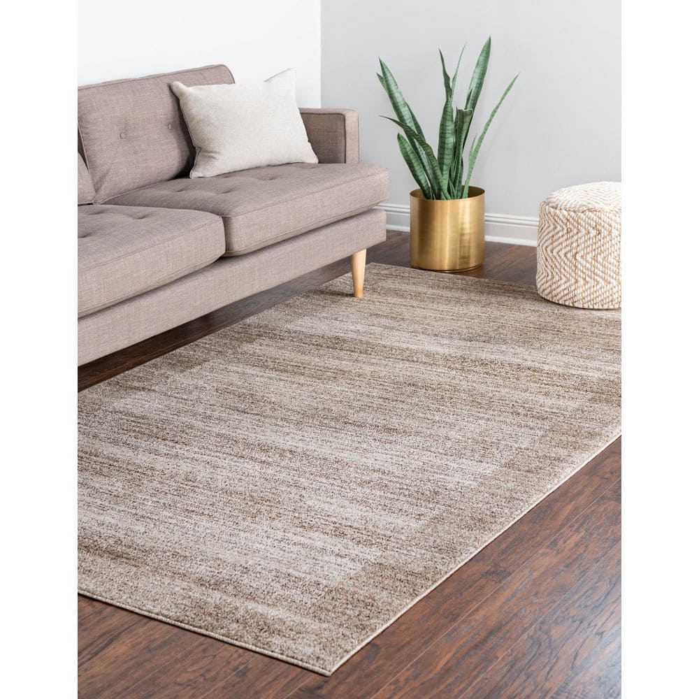 Beige Tufted Reversible Rectangular Stain-Resistant Rug, 2x3 ft