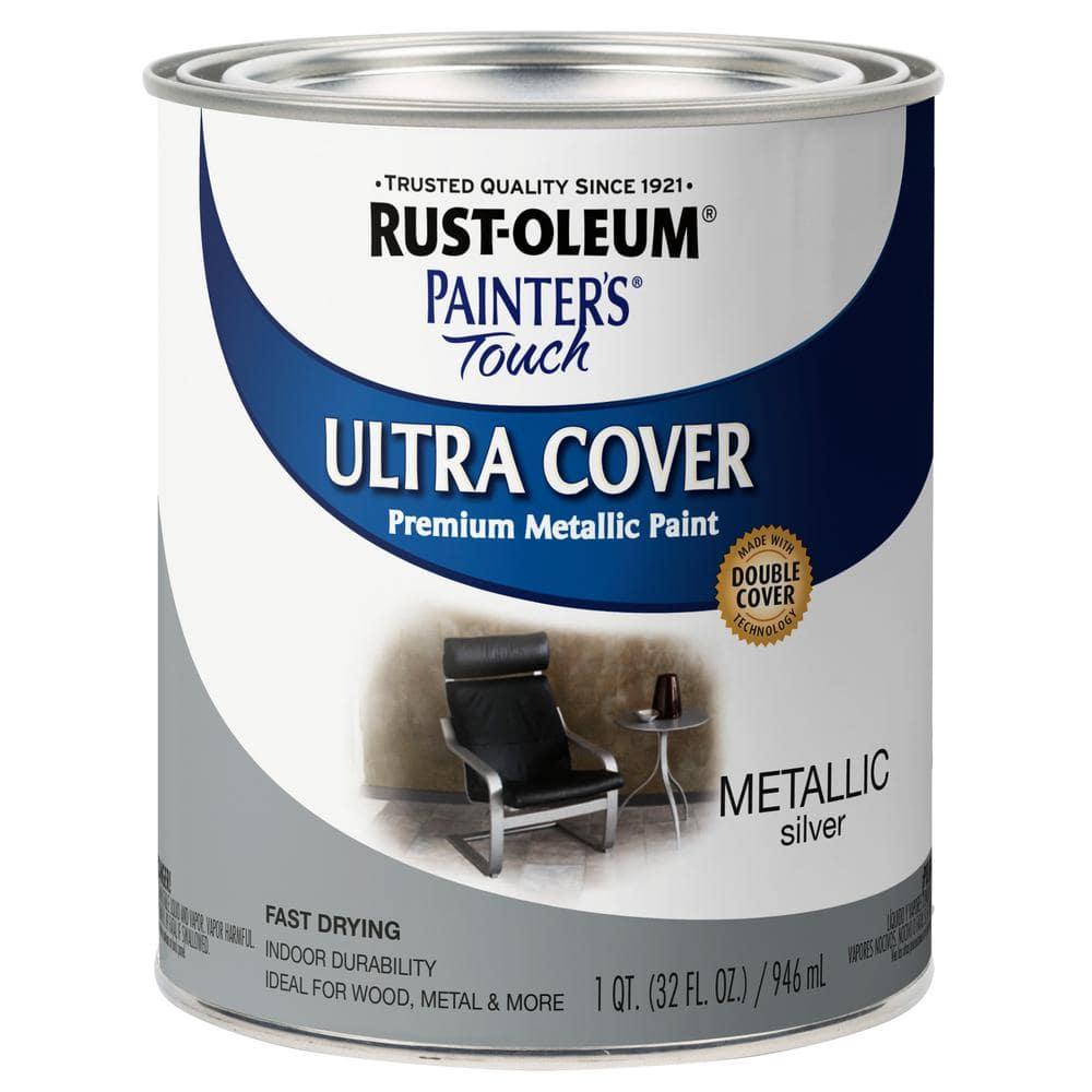 Sterling Silver, Rust-Oleum Metallic Accents Paint- 255269, 2 oz, 4 Pack