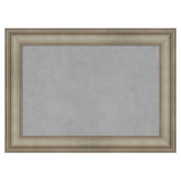 Amanti Art Mezzanine Antique Silver Narrow 29 in. x 21 in. Framed Magnetic Board