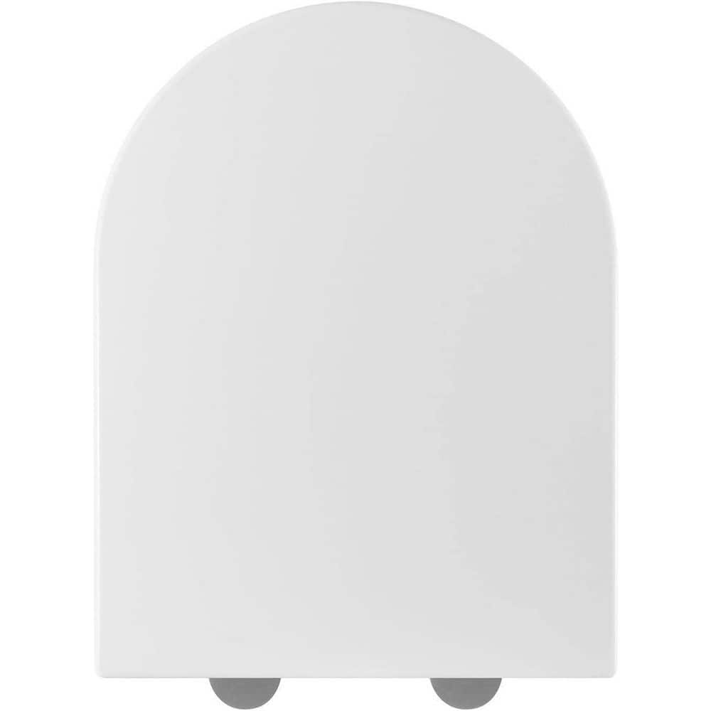 White Round Soft Close Toilet Seat with Stainless Steel Hinges