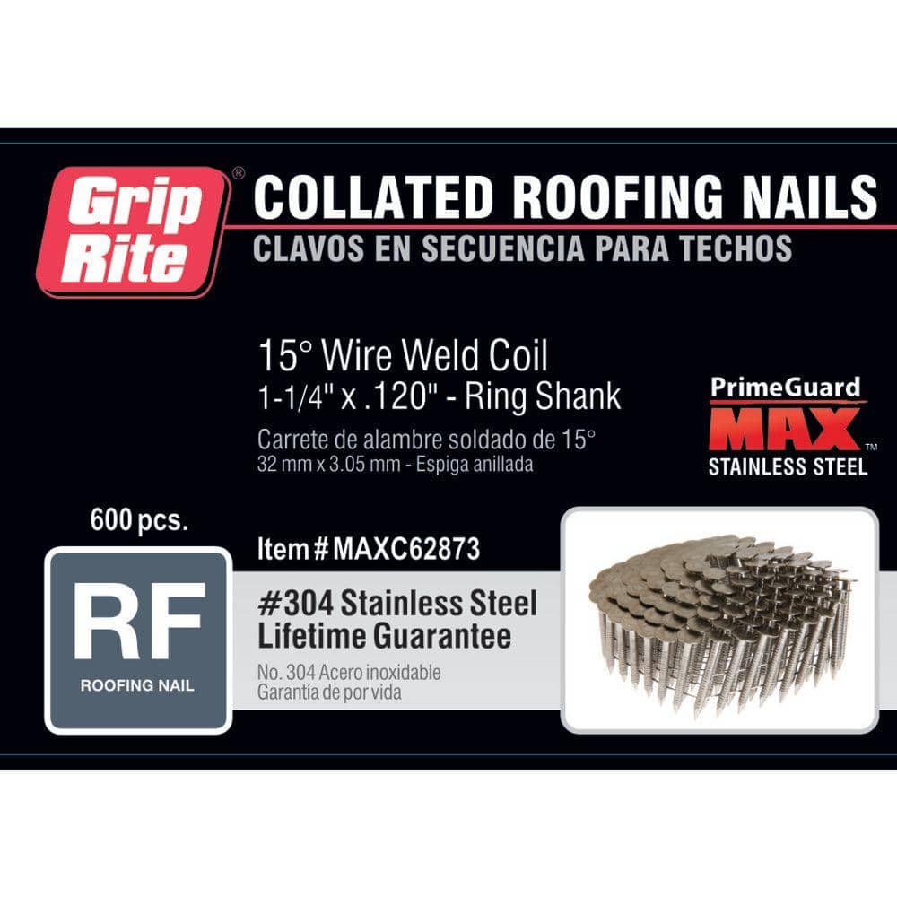 Grip-Rite 1 in. x 18-Gauge Straight 316 Stainless Steel Brad Nail  (500-Count) MAXC64142 - The Home Depot