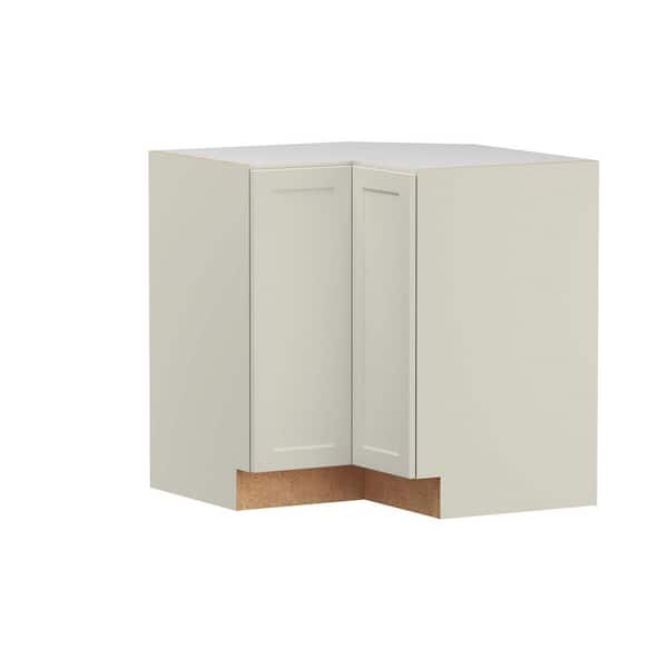Designer Series Melvern 36 in. W x 24 in. D x 34.5 in. H Assembled Lazy Susan Corner Base Cabinet in Cloud