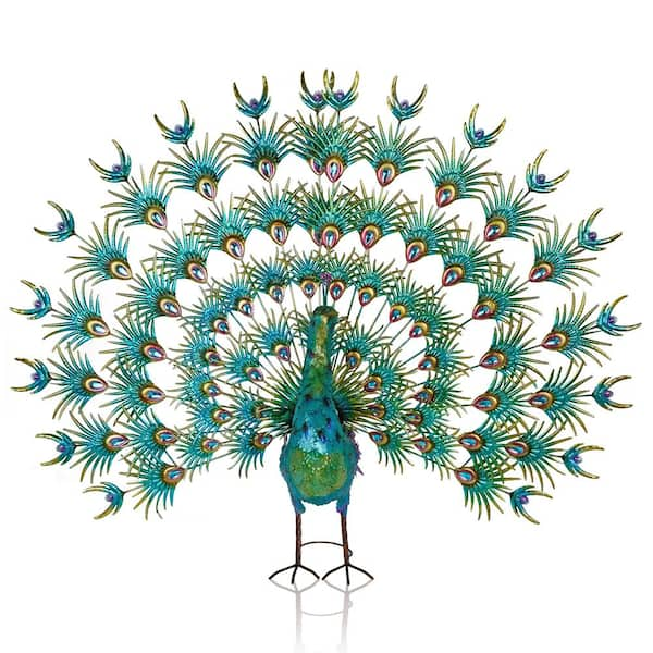 Alpine Corporation Jumbo Size Green Majestic Peacock Decor HEH376 - The ...