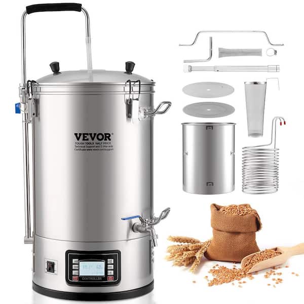 Electric Brewing System 8 Gal./30 l Brewing Pot All-in-One Home Beer Brewer Mash Boil Device Auto Mode 1800-Watt Power