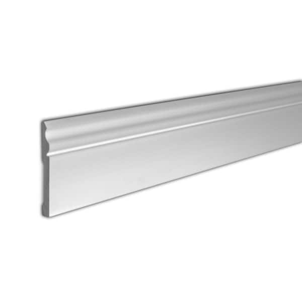 American Pro Decor WM 163E 5-5/8 in. x 1/2 in. x 96 in. Plain Recycled Polystyrene Base Moulding Pro Pack 40 LF (5-Pack)