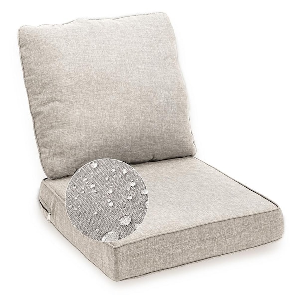 Tenleaf 24 in. x 24 in. Outdoor Dining Chair Cushion in Beige