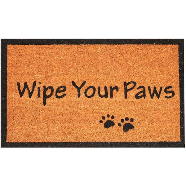 18" x 30" Wipe Your Paws Brown 