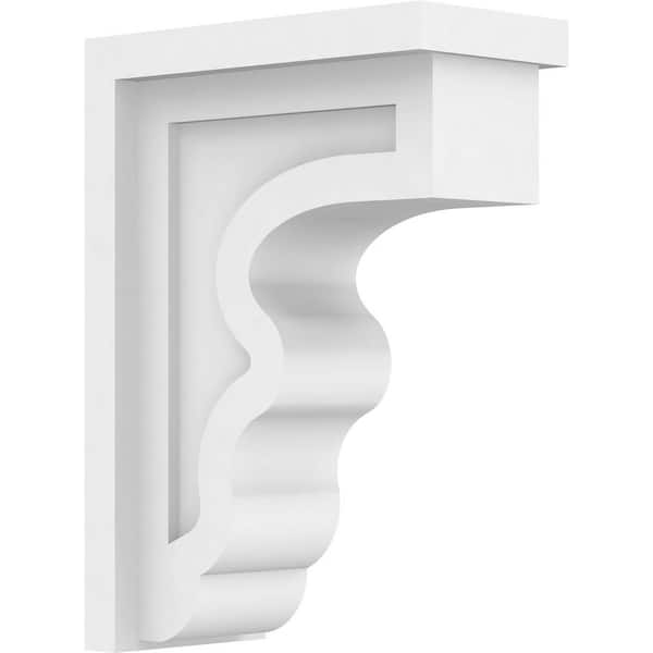 Ekena Millwork 3-1/2 in. x 9-3/4 in. x 7 in. Standard Highland Unfinsihed Architectural Grade PVC Corbel