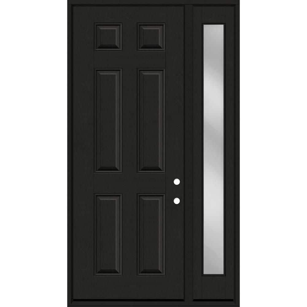 Regency 51 in. x 96 in. 6-Panel LHIS Onyx Stain Mahogany Fiberglass Prehung Front Door w/Clear 12 in. SL 6-9/16 price history on PriceWatchPro
