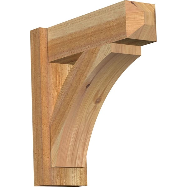 Ekena Millwork 6 in. x 18 in. x 18 in. Western Red Cedar Thorton Craftsman Rough Sawn Outlooker