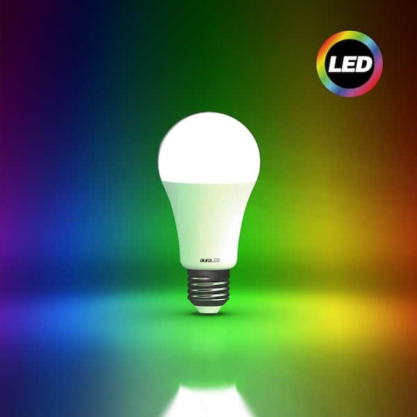 af at forstå Majestætisk Tzumi 40-Watt Equivalent A19 Standard Size Dimmable with Remote Aura LED  Light Bulb Multi-Color (1-Bulb) 7360HD - The Home Depot