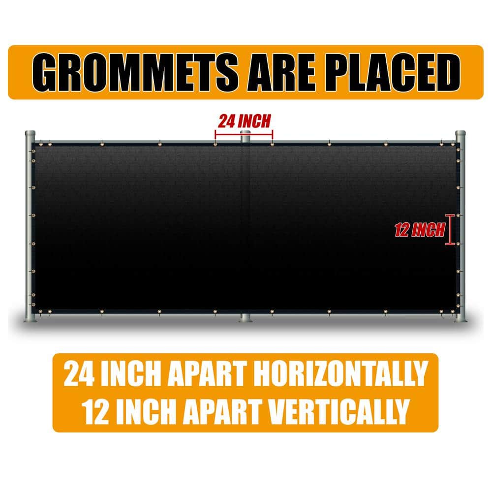 Amgo 4' x 10' Green Privacy Screen with Black Bindings and Grommets