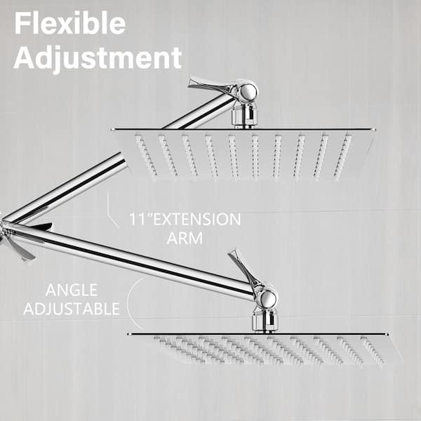 AKLFGN 8-spray Patterns 10 in. Wall Mount Dual Shower Head