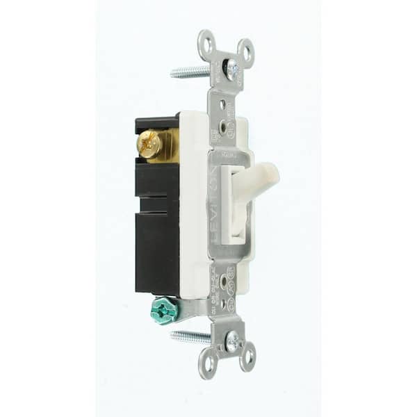 15 Amp Commercial Grade 3-Way Toggle Switch, White 54503-2W