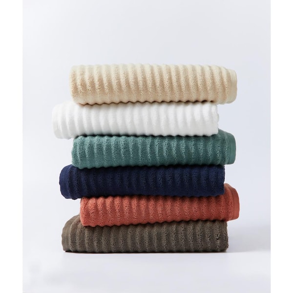 LANE LINEN Luxury Ribbed Bath Towels, 6-Pack