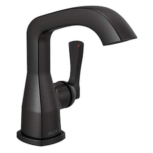 Stryke Single Handle Single Hole Bathroom Faucet with Metal Pop-Up Assembly in Matte Black