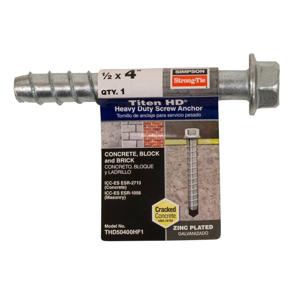 Have A Question About Simpson Strong Tie Titen HD 1 2 In X 4 In Zinc 