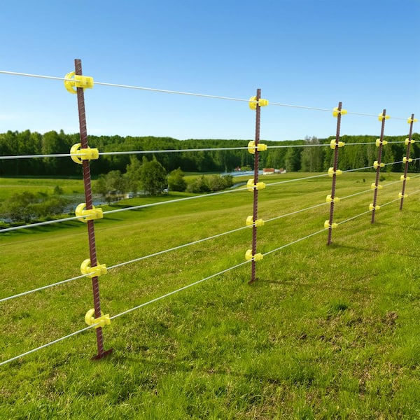 2 in. x 2 in. x 4 ft. Galvanized Steel Red Electric Fence Post