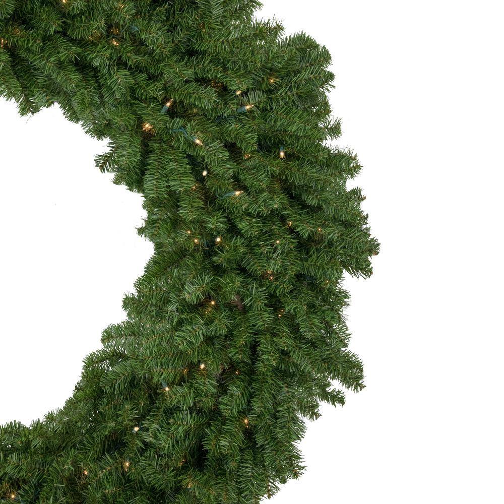 7-Foot Pre-Lit Canadian Pine Artificial Christmas Wreath with Clear Lights