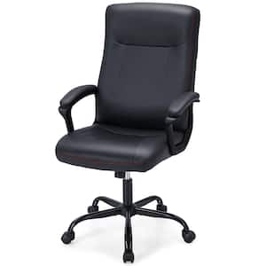 Fabric Cushioned Swivel High Back Rolling Ergonomic Office Chair in Black with Arms
