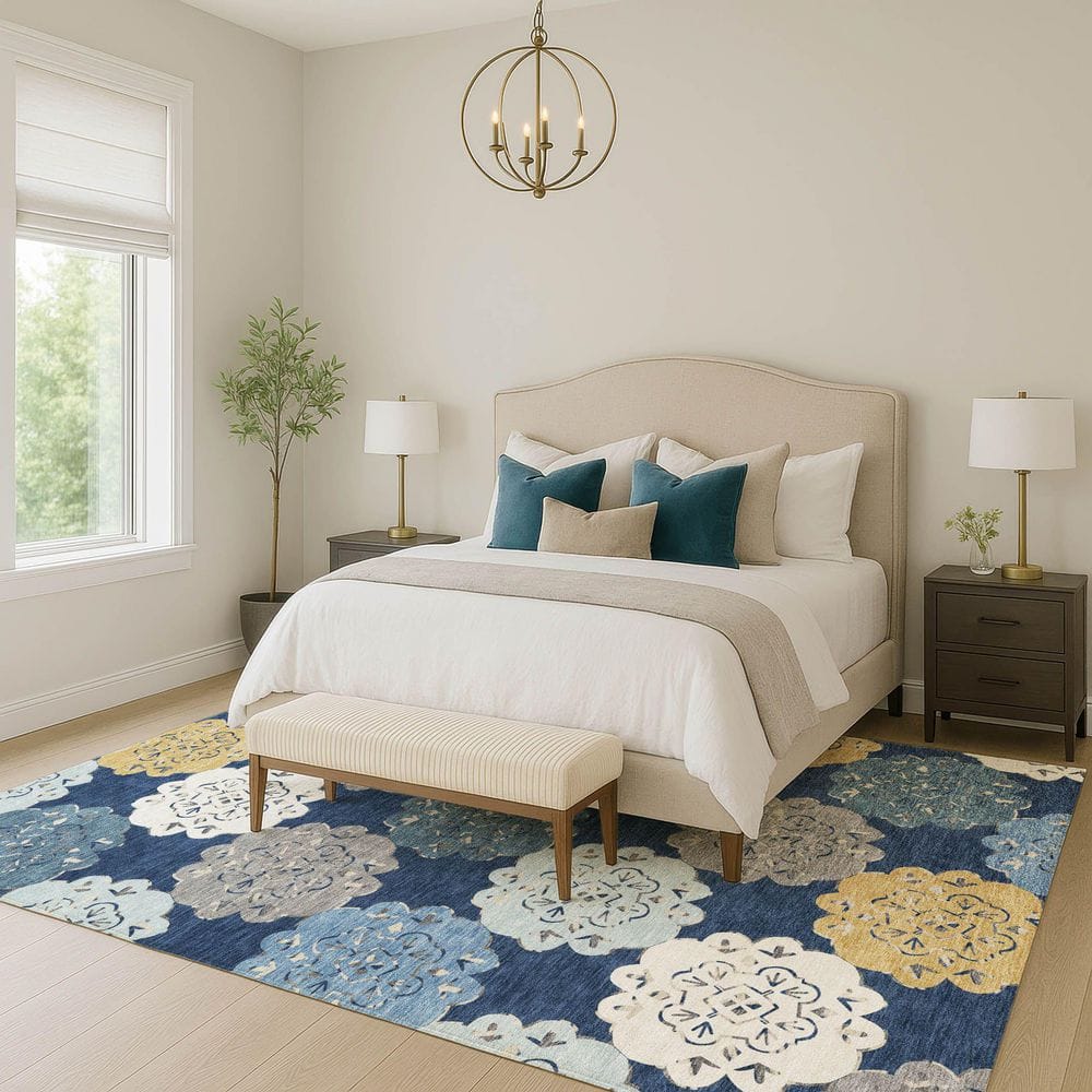 Chantille Machine Washable Indoor/Outdoor Abstract ACN2353 Navy 10 ft. x 14 ft. Area Rug price history on PriceWatchPro