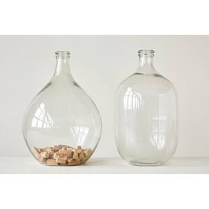 18.5 in. H Clear Round Glass Bottle