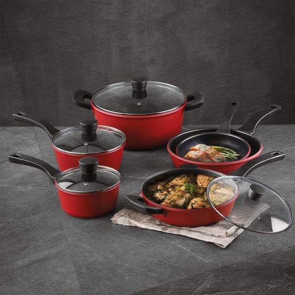 Dream House Nonstick Cookware Sets, 8 Pcs Granite Non Stick Pots and Pans  Set with Removable