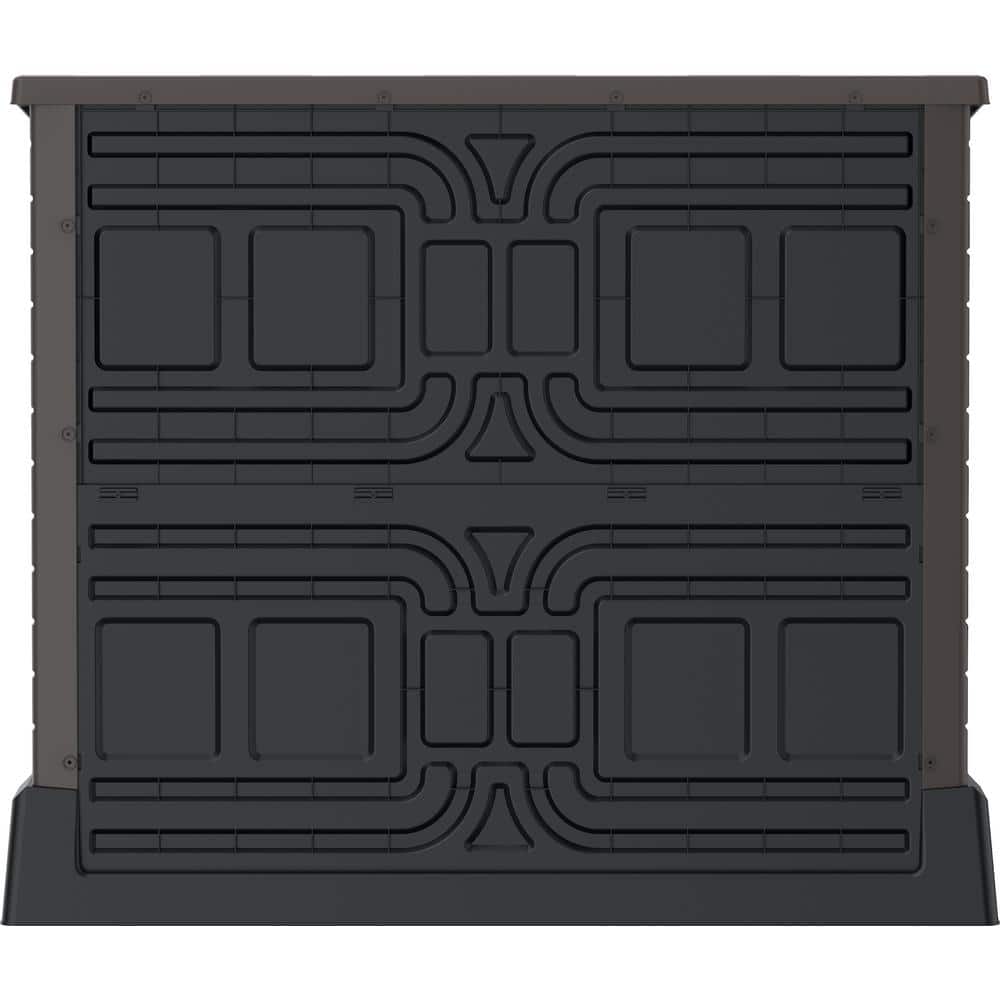 Brown Polypropylene Resin Outdoor Storage Shed with Lockable Doors